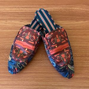 ZARA Multi-colored mules. Satin material. Size Euro 38